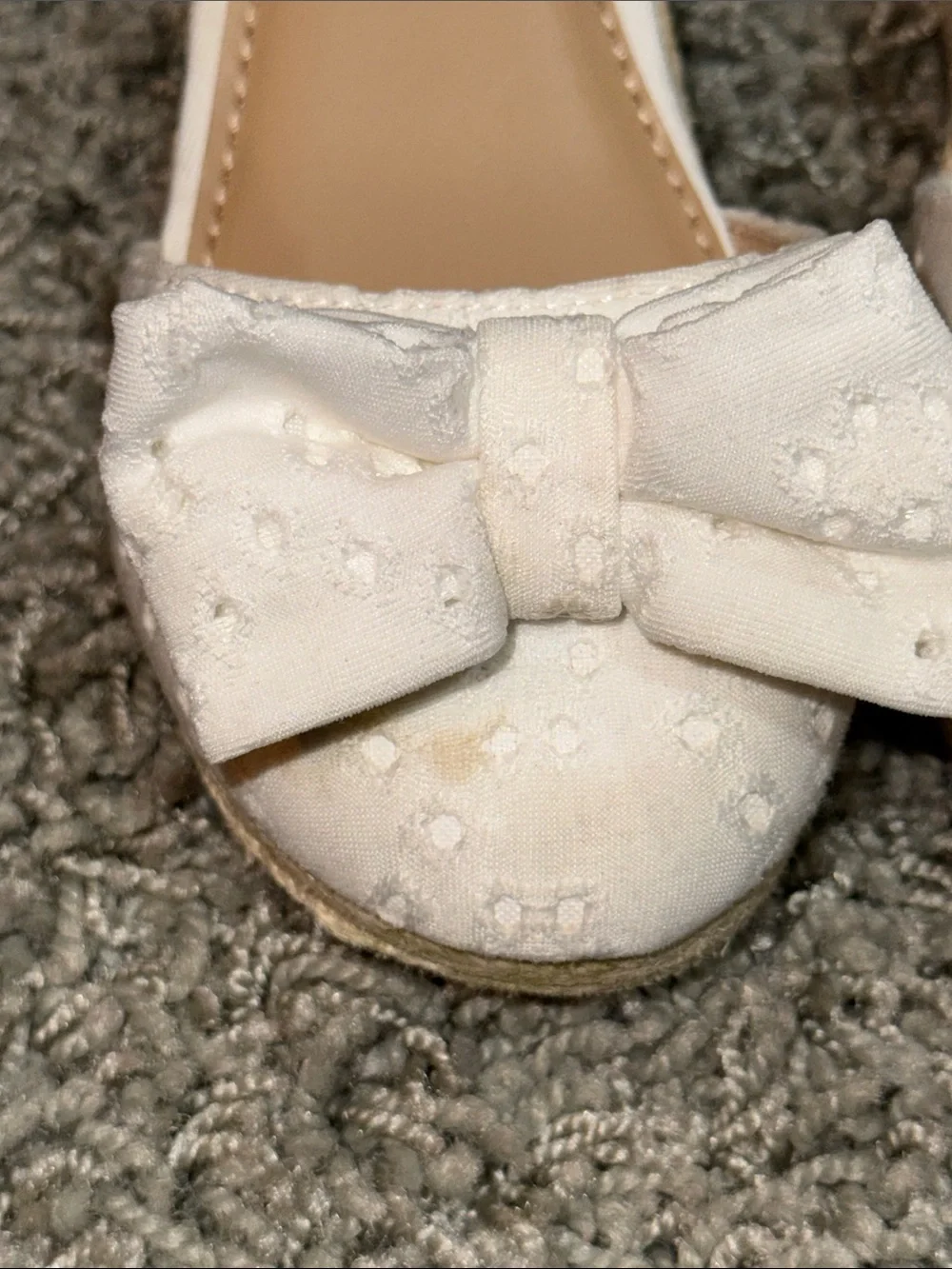 Girls White Bow Espadrille Wedge Sandals Sonoma (13)